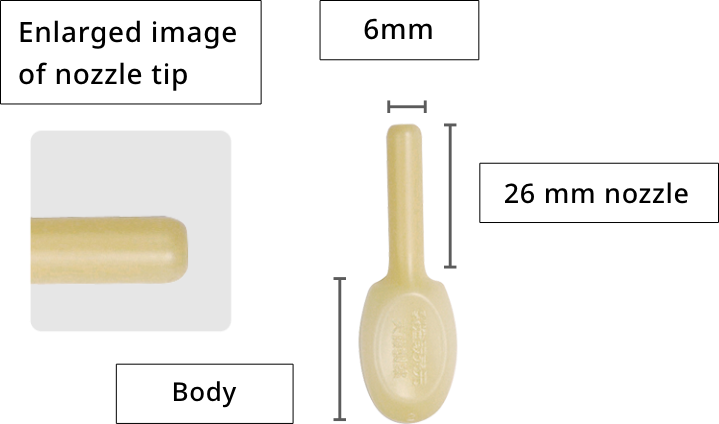 Enlarged view of the nozzle tip